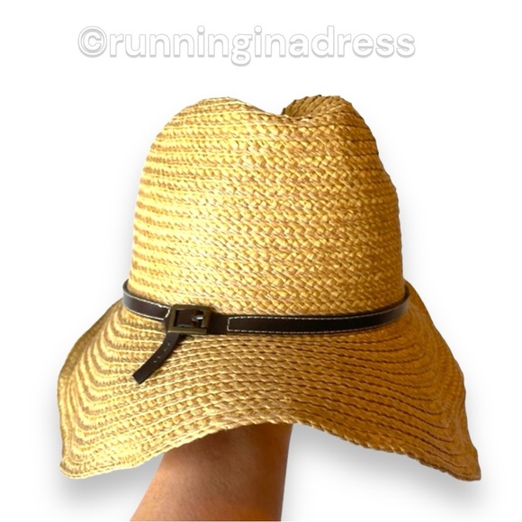 Nine West Packable Wire Brim Straw Sun Hat - Picture 3 of 10